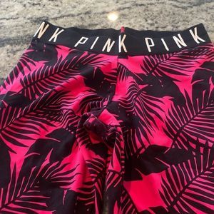 Floral hot pink leggings